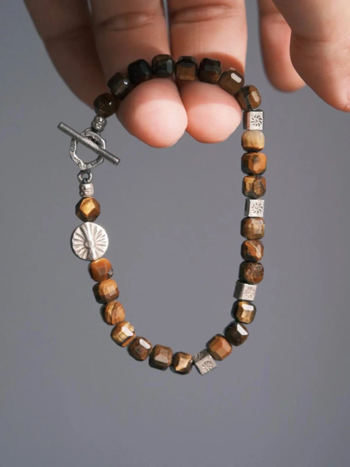Urban Stoic Series | Silent Authority | Tiger Eye & Sterling Silver Bracelet Main image