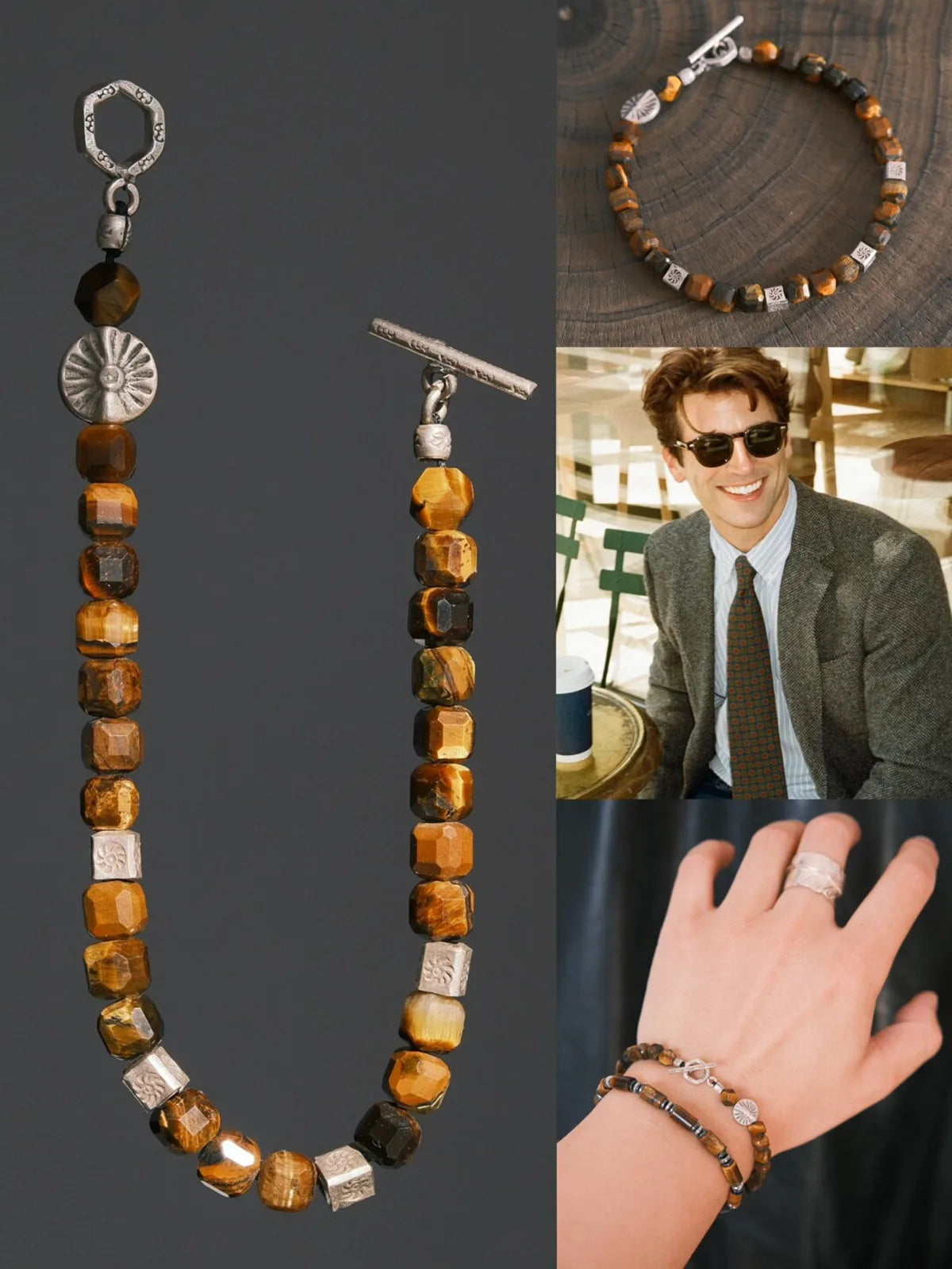 Urban Stoic Series | Silent Authority | Tiger Eye & Sterling Silver Bracelet Secondary image