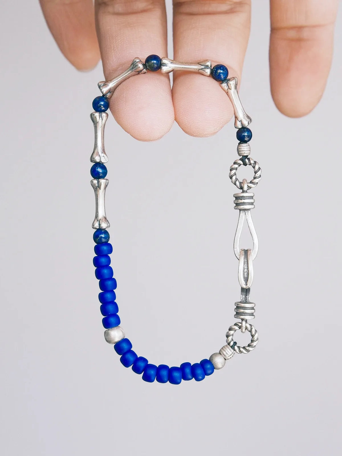 Identity Series | Blue Spine | Miyuki Glass & Sterling Silver Bracelet Main image