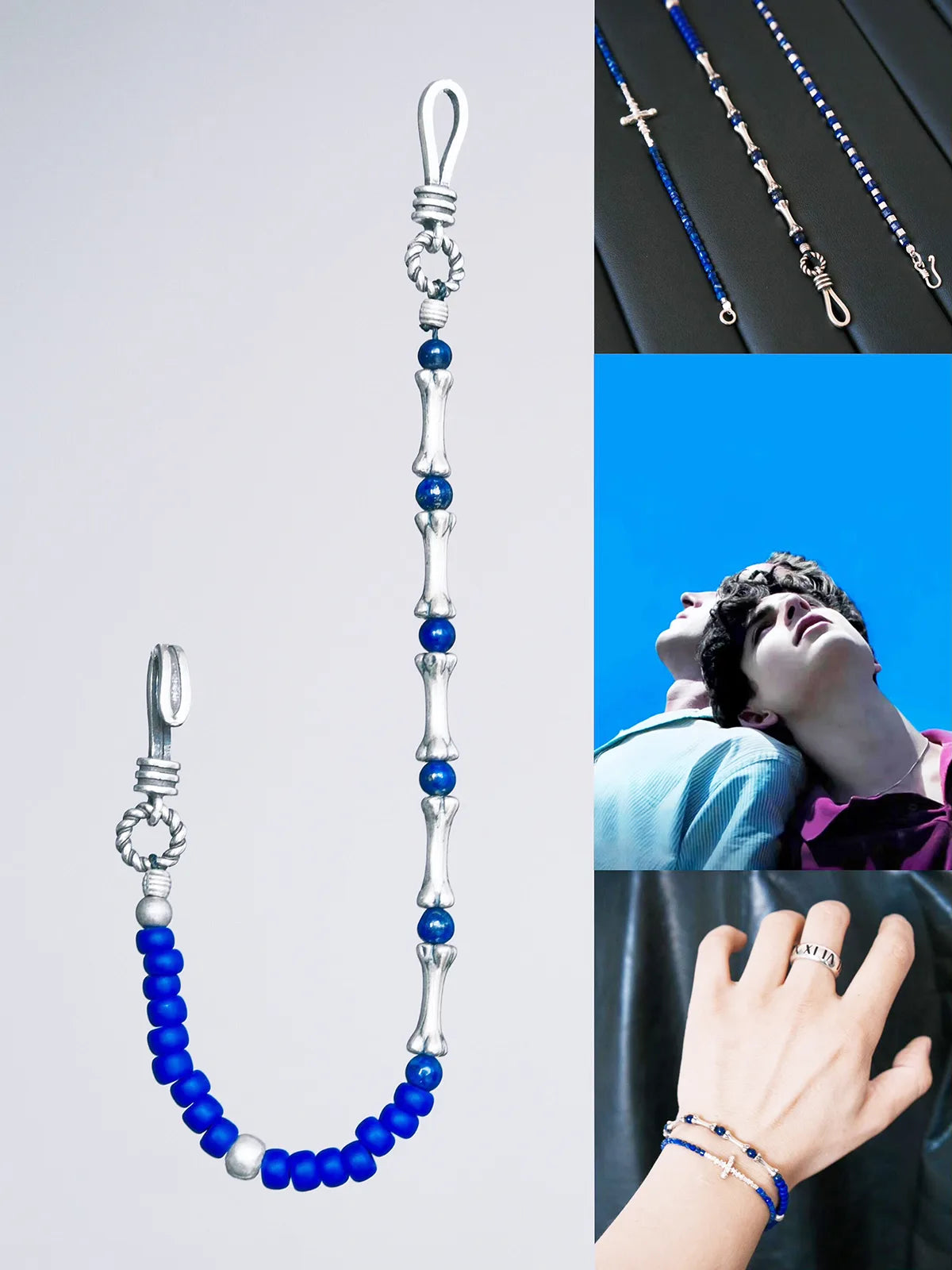 Identity Series | Blue Spine | Miyuki Glass & Sterling Silver Bracelet Secondary image