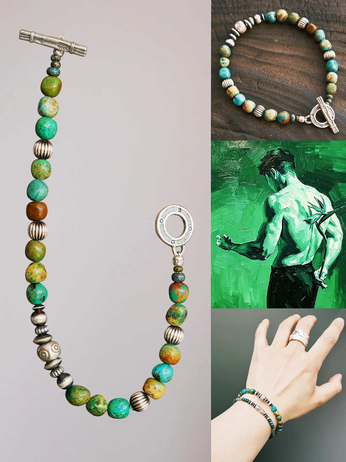 Mineral Soul Series | Ocean Bone | Turquoise & Sterling Silver Bracelet