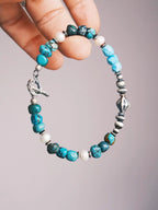 Mineral Soul Series | Ocean Bone | Turquoise, Pearl & Sterling Silver Bracelet