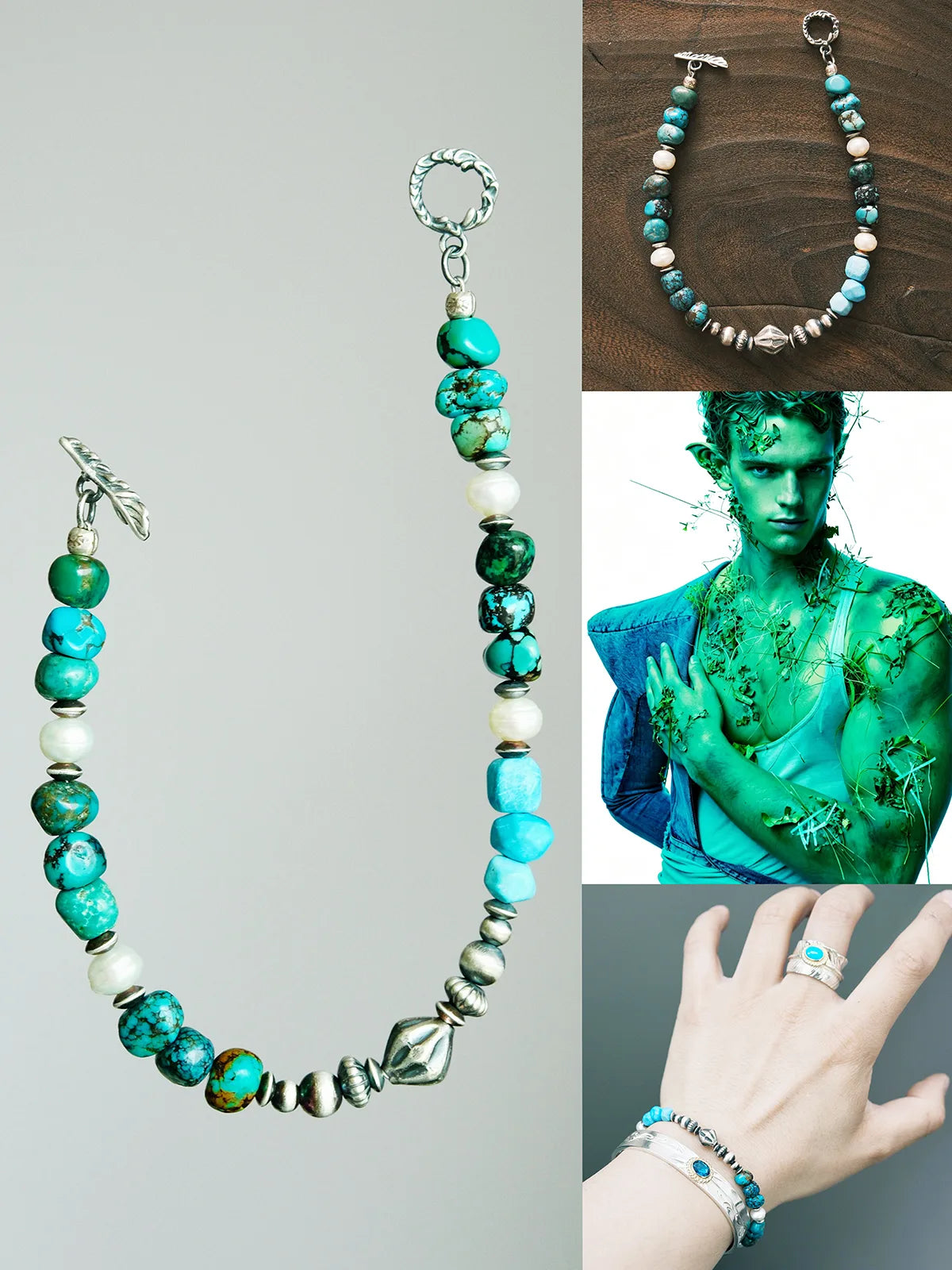 Mineral Soul Series | Ocean Bone | Turquoise, Pearl & Sterling Silver Bracelet