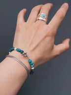 Mineral Soul Series | Ocean Bone | Turquoise, Pearl & Sterling Silver Bracelet