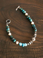 Mineral Soul Series | Ocean Bone | Turquoise, Pearl & Sterling Silver Bracelet
