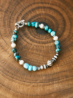 Mineral Soul Series | Ocean Bone | Turquoise, Pearl & Sterling Silver Bracelet