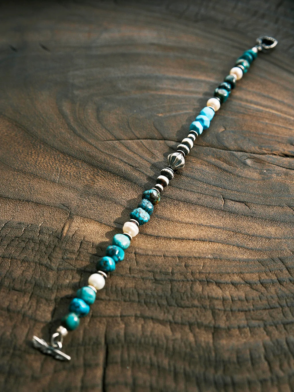 Mineral Soul Series | Ocean Bone | Turquoise, Pearl & Sterling Silver Bracelet