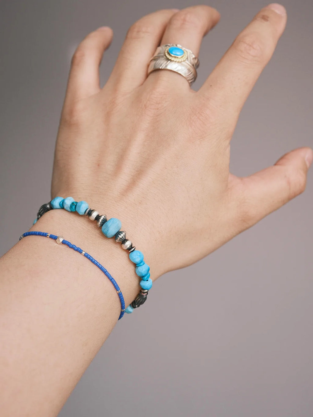 Mineral Soul Series | Ocean Bone | Raw Turquoise & Sterling Silver Bracelet