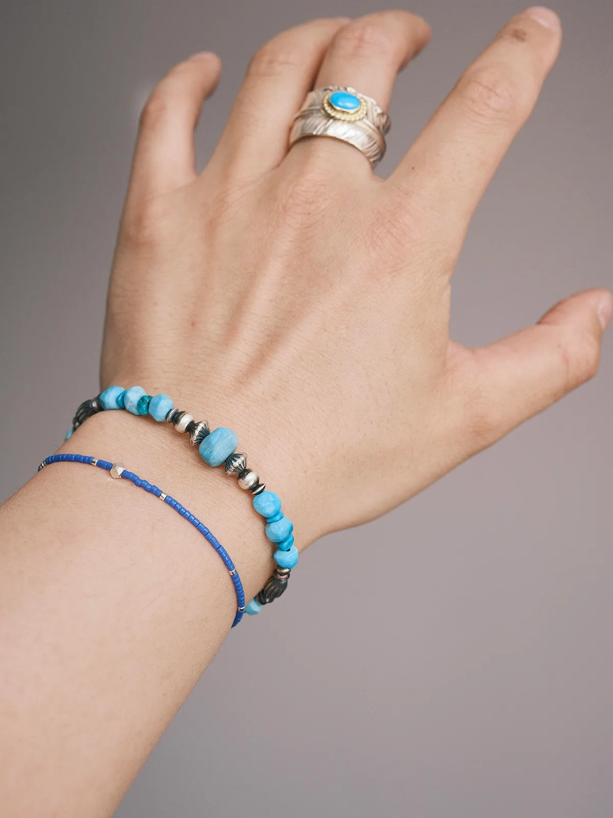 Mineral Soul Series | Ocean Bone | Raw Turquoise & Sterling Silver Bracelet