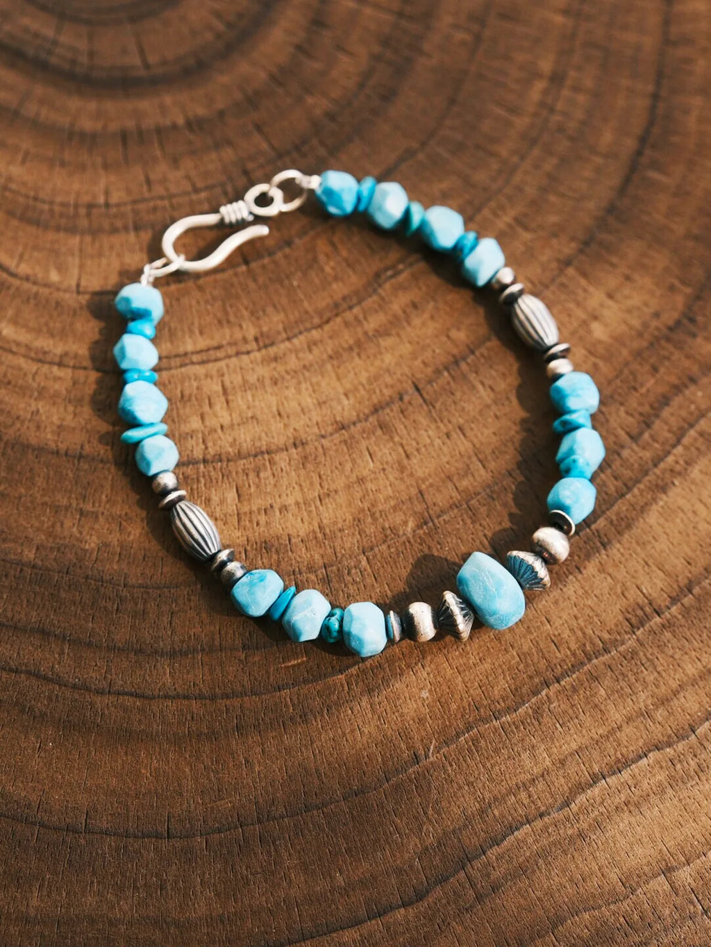 Mineral Soul Series | Ocean Bone | Raw Turquoise & Sterling Silver Bracelet