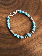 Mineral Soul Series | Ocean Bone | Raw Turquoise & Sterling Silver Bracelet