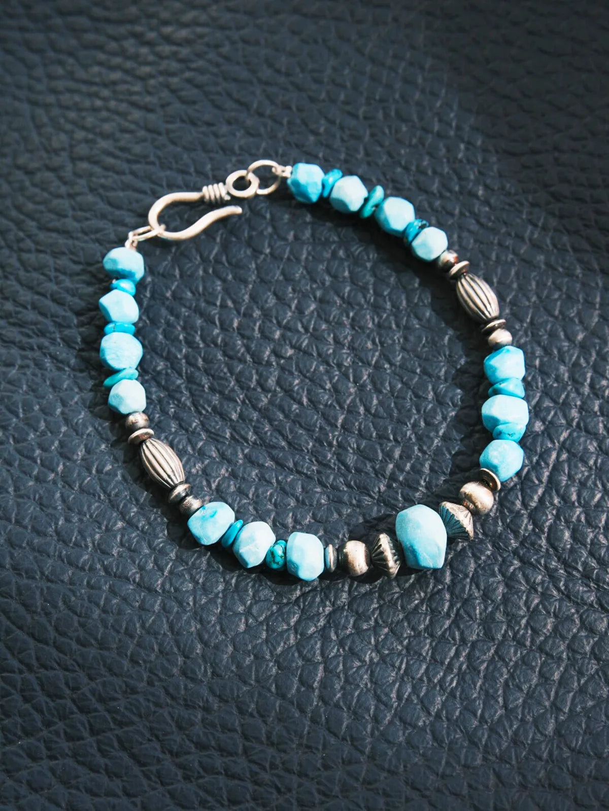 Mineral Soul Series | Ocean Bone | Raw Turquoise & Sterling Silver Bracelet