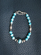 Mineral Soul Series | Ocean Bone | Raw Turquoise & Sterling Silver Bracelet