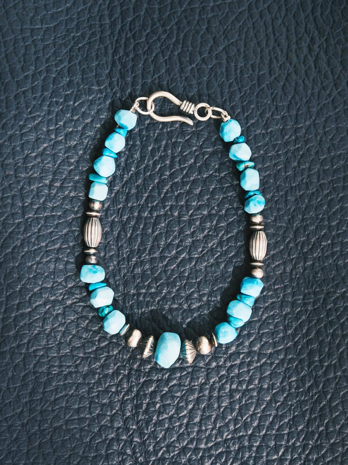 Mineral Soul Series | Ocean Bone | Raw Turquoise & Sterling Silver Bracelet