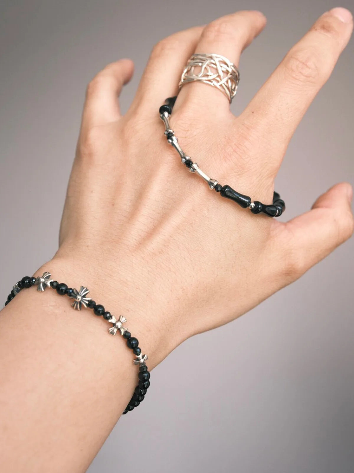 Urban Stoic Series | Silent Authority | Black Onyx & Sterling Silver Bracelet