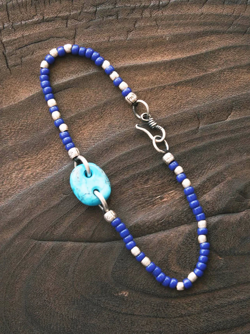Identity Series | Blue Boy | Turquoise, Sterling Silver & Japanese Colored Glaze Bracelet