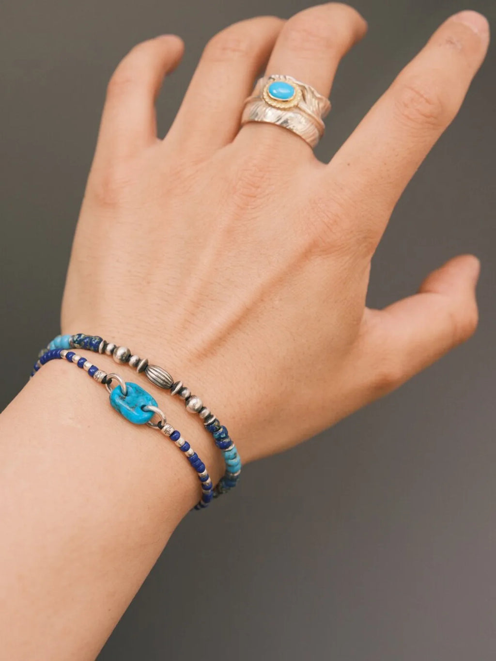 Identity Series | Blue Boy | Turquoise, Sterling Silver & Japanese Colored Glaze Bracelet