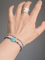 Identity Series | Blue Boy | Turquoise, Sterling Silver & Japanese Colored Glaze Bracelet
