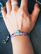 Identity Series | Blue Boy | Turquoise, Sterling Silver & Japanese Colored Glaze Bracelet