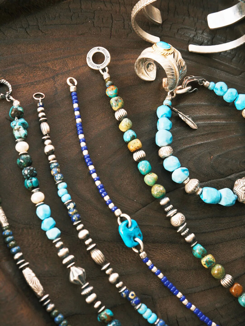 Identity Series | Blue Boy | Turquoise, Sterling Silver & Japanese Colored Glaze Bracelet