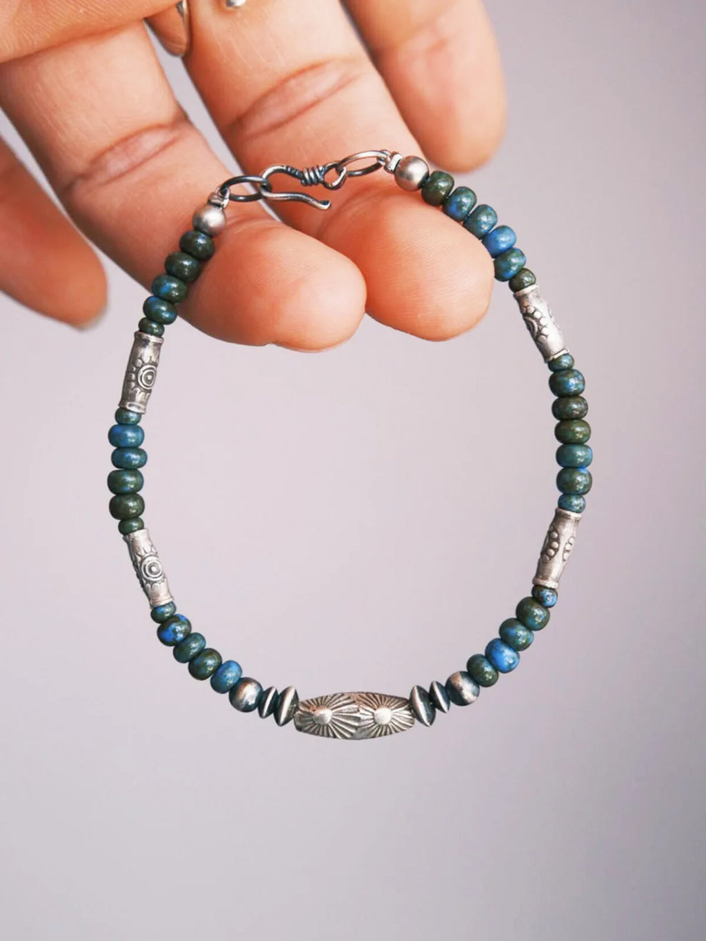 Identity Series | Ocean Bone | Japanese Colored Glaze & Sterling Silver Bracelet