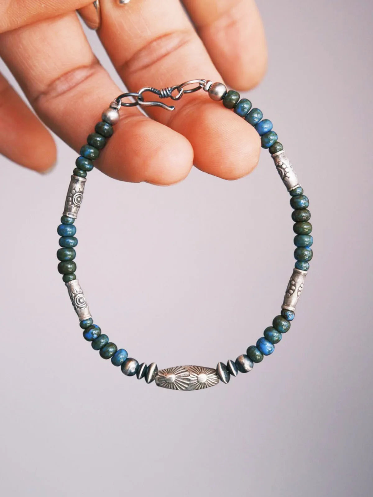 Identity Series | Ocean Bone | Japanese Colored Glaze & Sterling Silver Bracelet