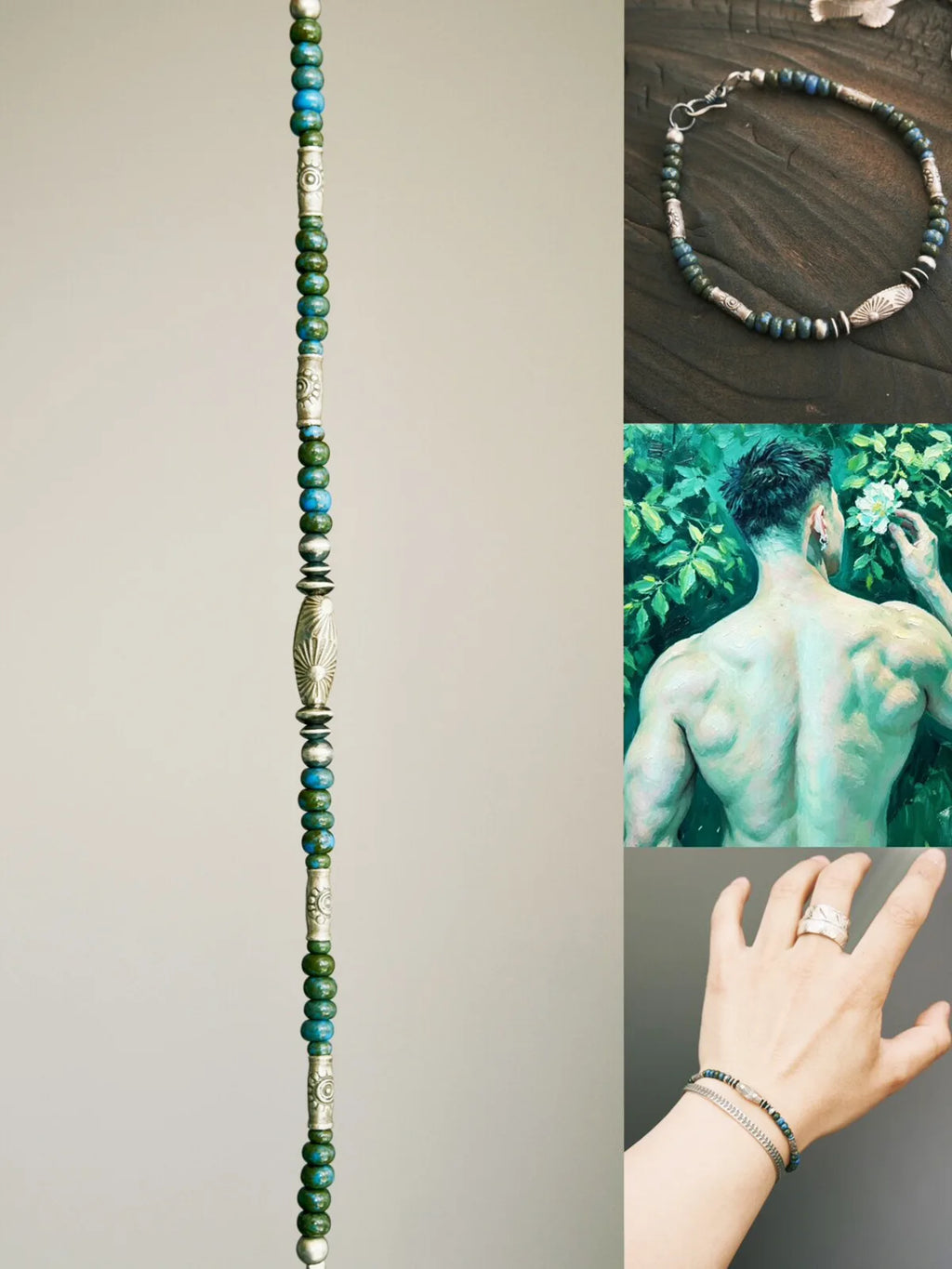 Identity Series | Ocean Bone | Japanese Colored Glaze & Sterling Silver Bracelet