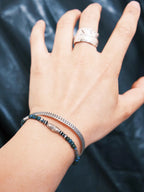 Identity Series | Ocean Bone | Japanese Colored Glaze & Sterling Silver Bracelet
