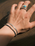 Identity Series | Ocean Bone | Japanese Colored Glaze & Sterling Silver Bracelet