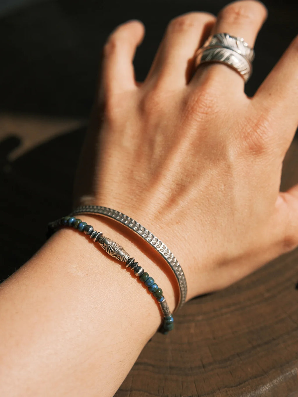 Identity Series | Ocean Bone | Japanese Colored Glaze & Sterling Silver Bracelet
