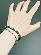 Mineral Soul Series | Extreme Grey | Black Onyx, Pearl & Silver Bracelet