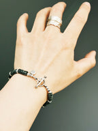 Mineral Soul Series | Extreme Grey | Black Onyx, Pearl & Silver Bracelet