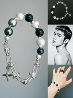 The Stellar Thorn | Original Shell Pearl & Titanium Steel Bracelet for Men - Urban Stoic Aesthetic