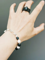 The Stellar Thorn | Original Shell Pearl & Titanium Steel Bracelet for Men - Urban Stoic Aesthetic