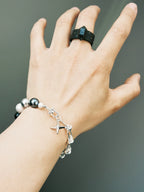 The Stellar Thorn | Original Shell Pearl & Titanium Steel Bracelet for Men - Urban Stoic Aesthetic