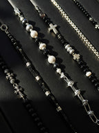 The Stellar Thorn | Original Shell Pearl & Titanium Steel Bracelet for Men - Urban Stoic Aesthetic