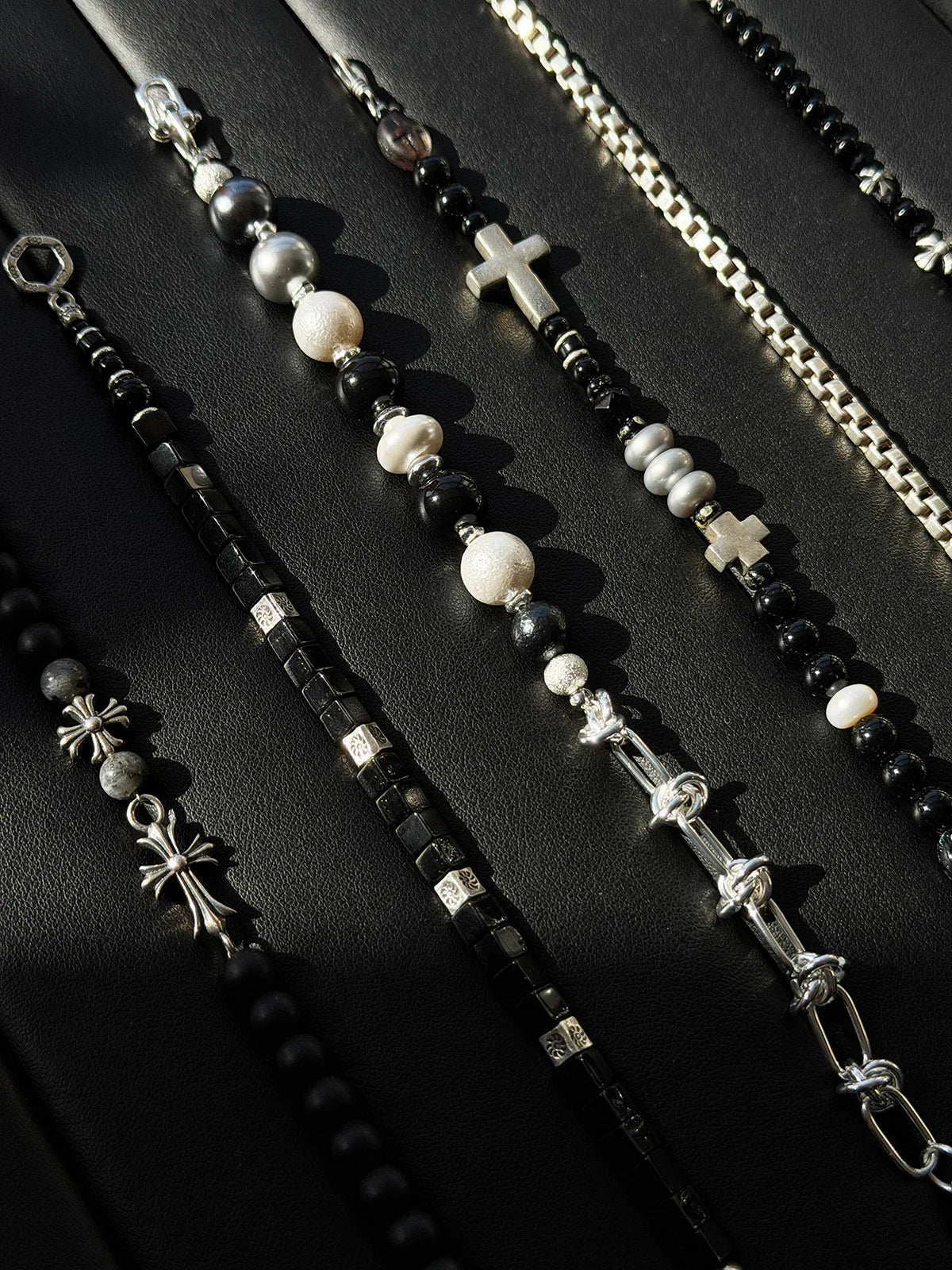 The Stellar Thorn | Original Shell Pearl & Titanium Steel Bracelet for Men - Urban Stoic Aesthetic