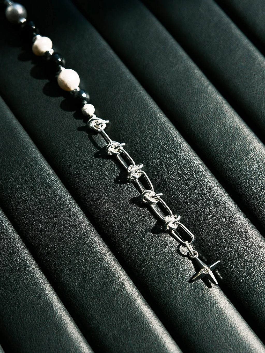 The Stellar Thorn | Original Shell Pearl & Titanium Steel Bracelet for Men - Urban Stoic Aesthetic
