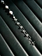 The Stellar Thorn | Original Shell Pearl & Titanium Steel Bracelet for Men - Urban Stoic Aesthetic