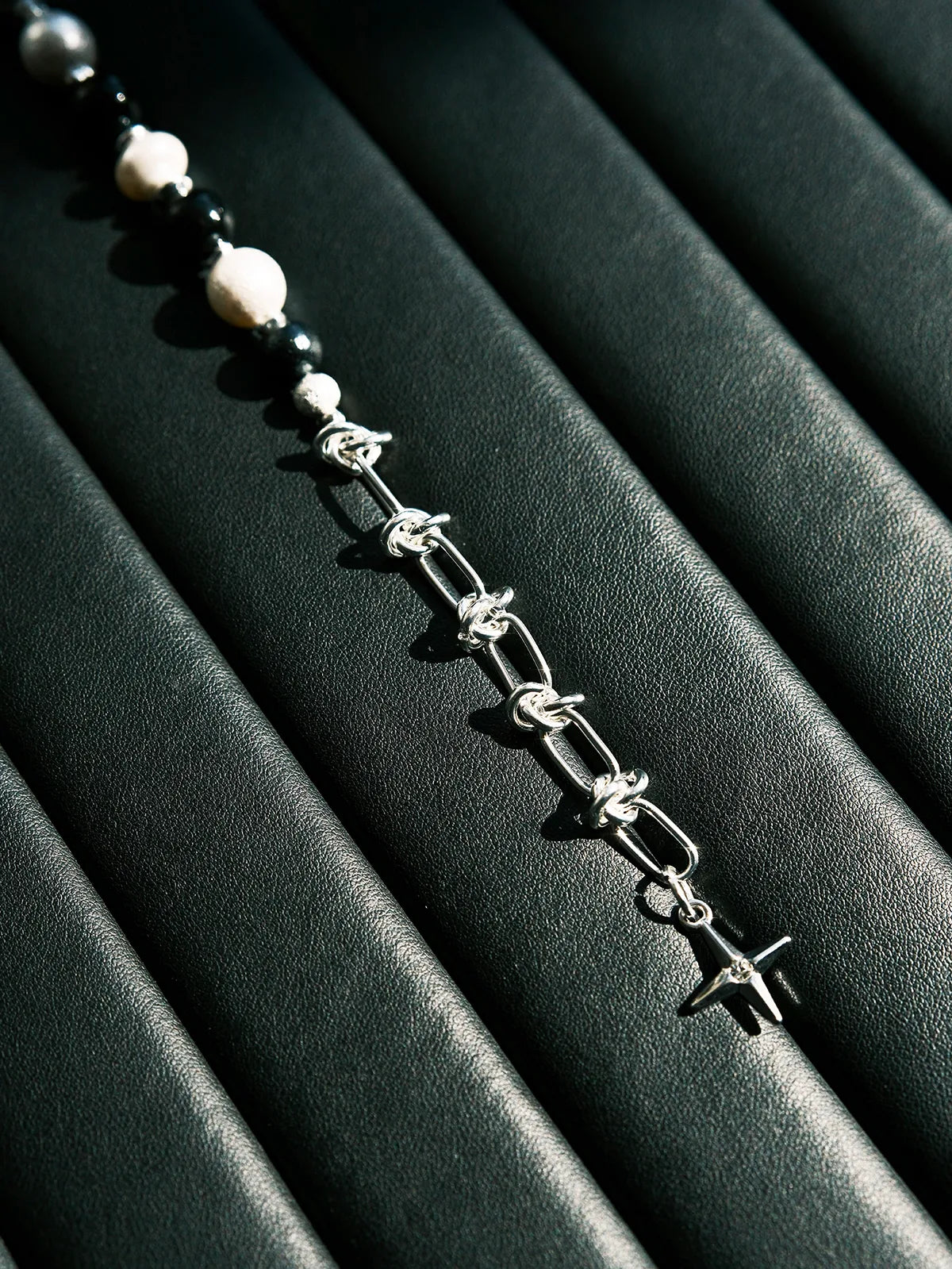 The Stellar Thorn | Original Shell Pearl & Titanium Steel Bracelet for Men - Urban Stoic Aesthetic