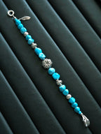 Mineral Soul Series | Blue Boy | Turquoise, Miyuki Glaze & Sterling Silver Feather Bracelet