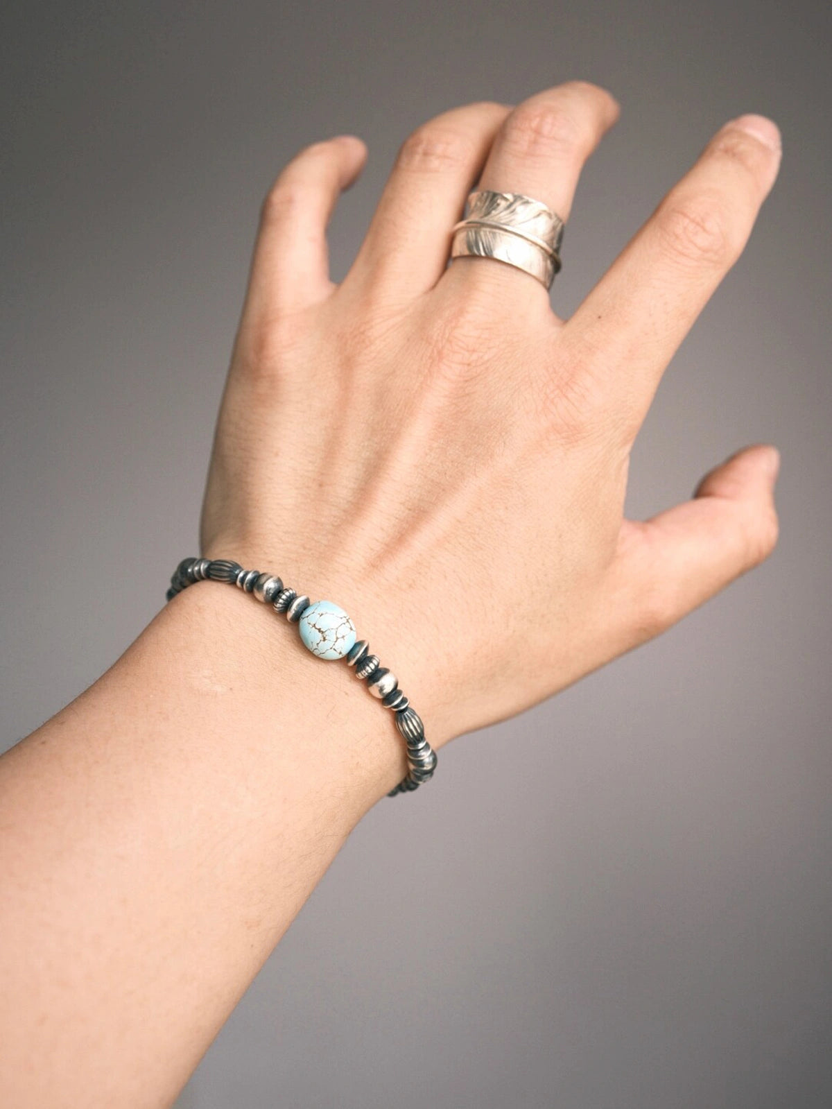 Mineral Soul Series | Silent Stone | Raw Turquoise & Sterling Silver Bracelet