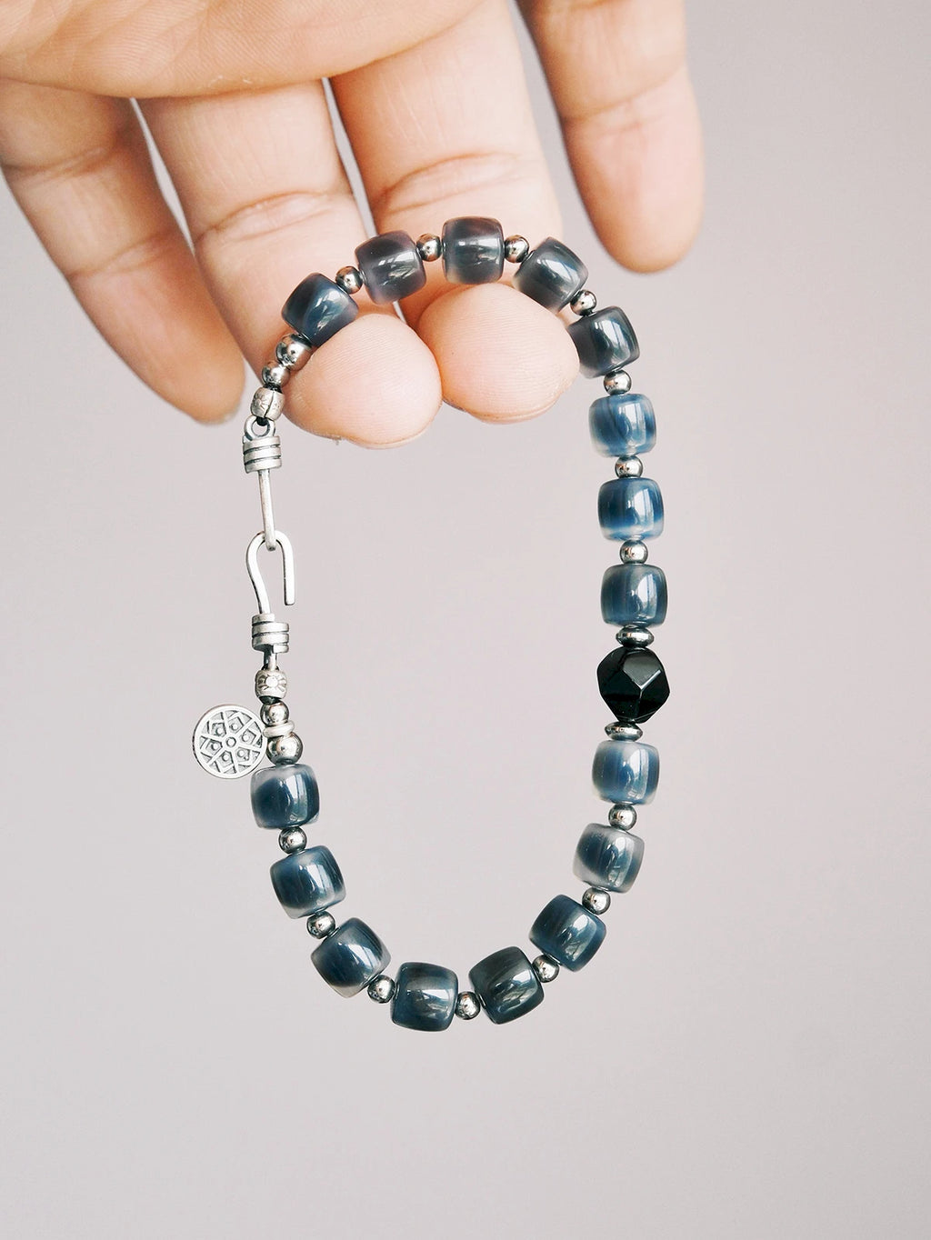 Urban Stoic Series | Silent Authority | Black Onyx & Sterling Silver Bracelet