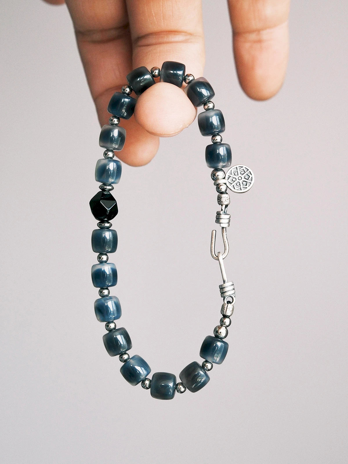 Urban Stoic Series | Silent Authority | Black Onyx & Sterling Silver Bracelet