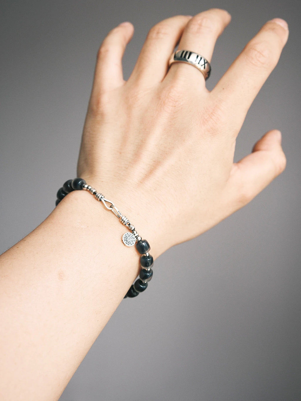 Urban Stoic Series | Silent Authority | Black Onyx & Sterling Silver Bracelet