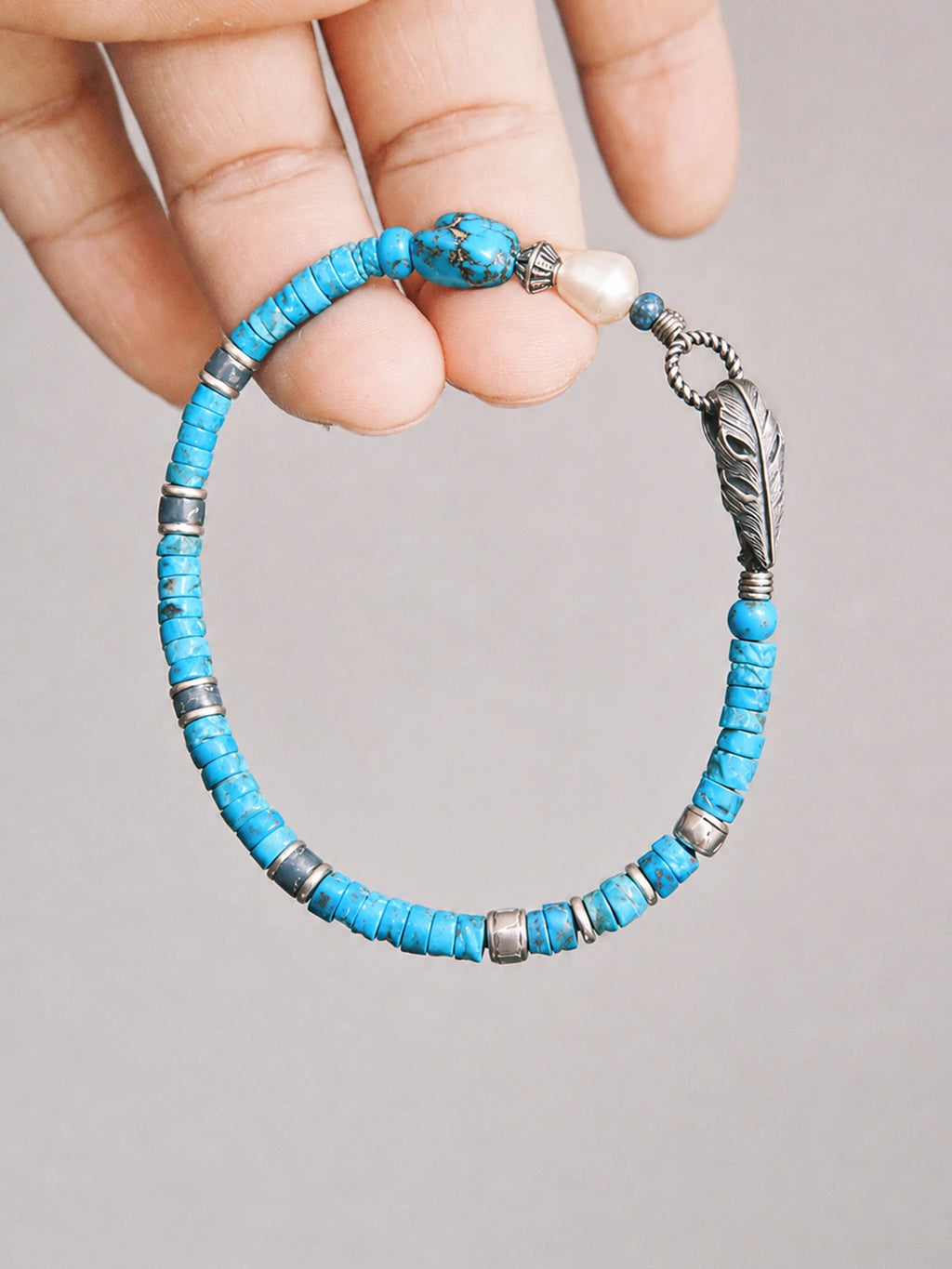 Mineral Soul Series | Ocean Bone | Turquoise, Pearl & Sterling Silver Bracelet
