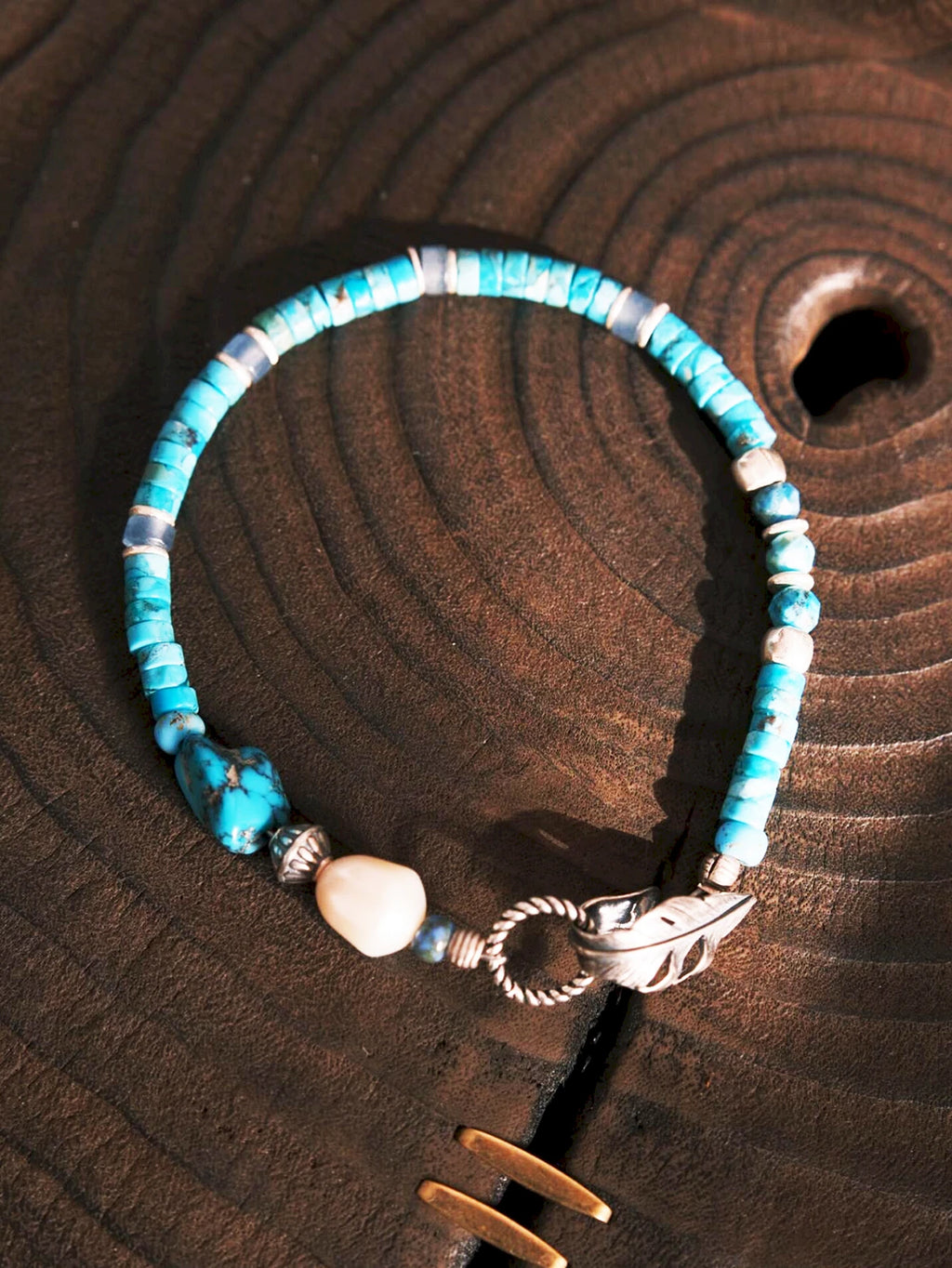 Mineral Soul Series | Ocean Bone | Turquoise, Pearl & Sterling Silver Bracelet