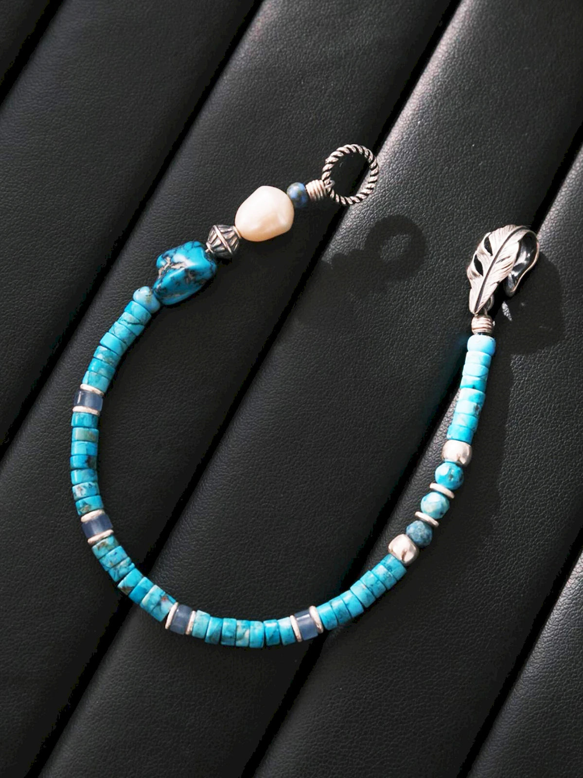 Mineral Soul Series | Ocean Bone | Turquoise, Pearl & Sterling Silver Bracelet