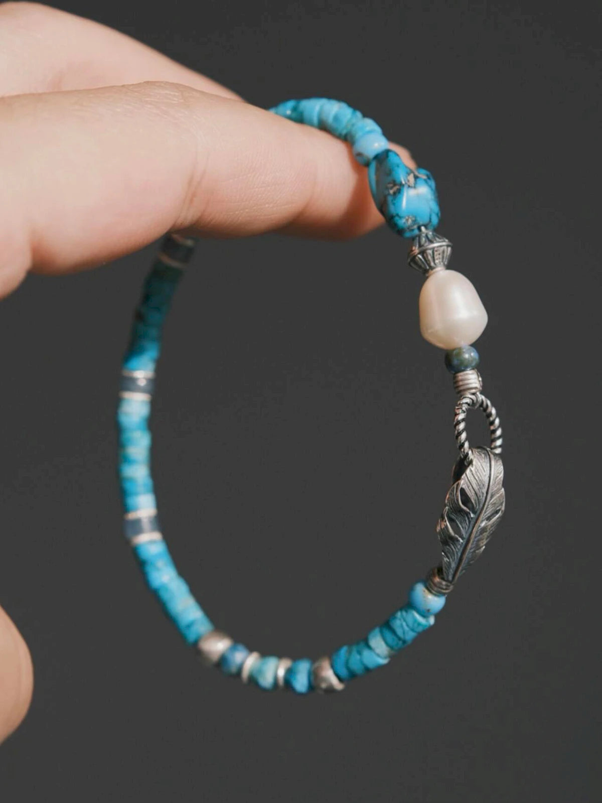 Mineral Soul Series | Ocean Bone | Turquoise, Pearl & Sterling Silver Bracelet