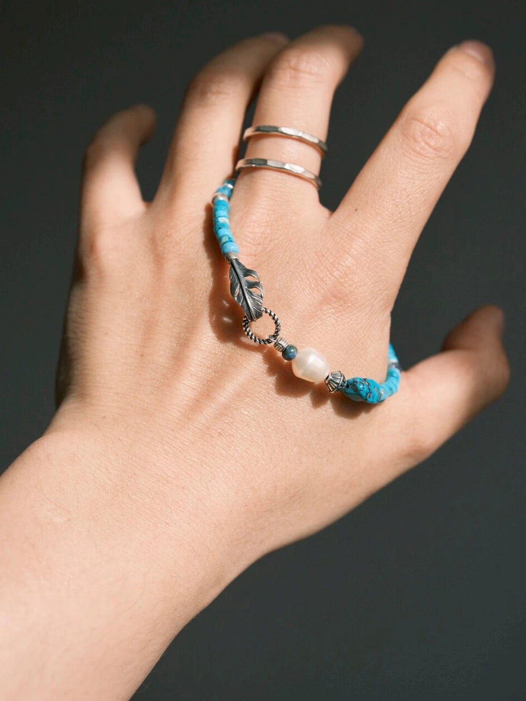 Mineral Soul Series | Ocean Bone | Turquoise, Pearl & Sterling Silver Bracelet